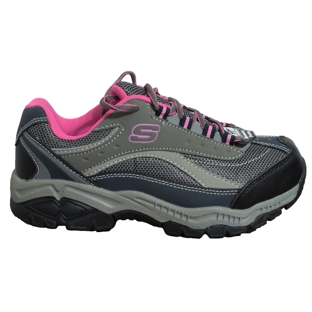 SKECHERS Relaxed Fit Steel Toe Slip Resistant EH Work Shoes 8M 76574 Gray/Pink